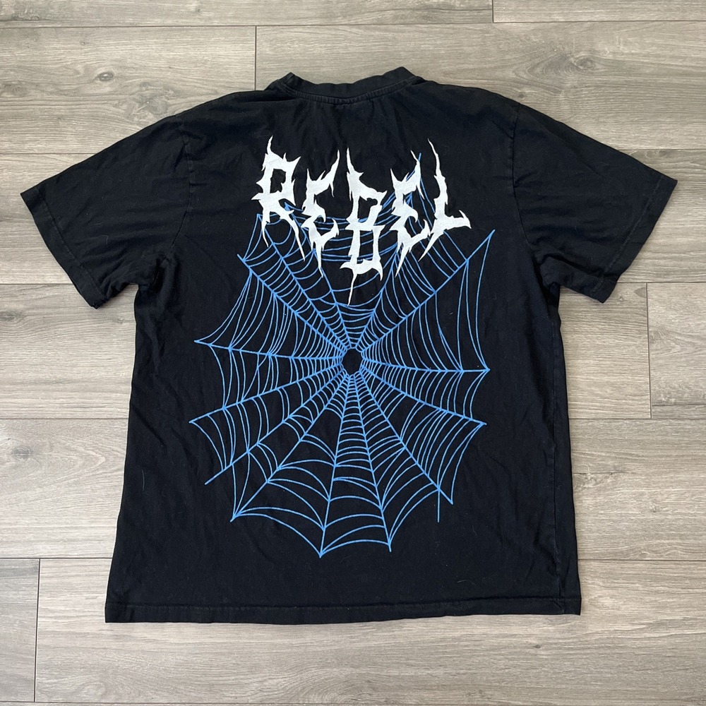 Rebel Vengeance Mens 3XL T Shirt Black Short Sleeve Embroidered Logo